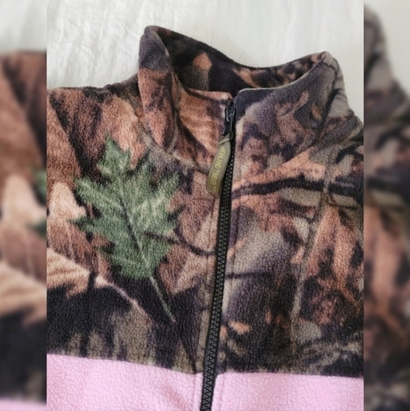 Trail Crest Zip-up Pink & Camo Fleece Sweater (M) NWOT - Picture 3 of 4